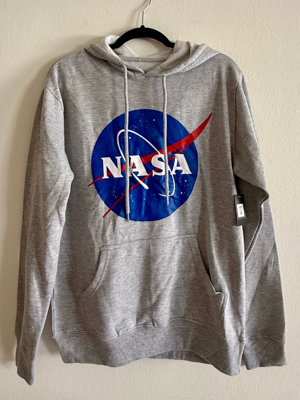 NASA Gray Hooded Pullover Sweatshirt